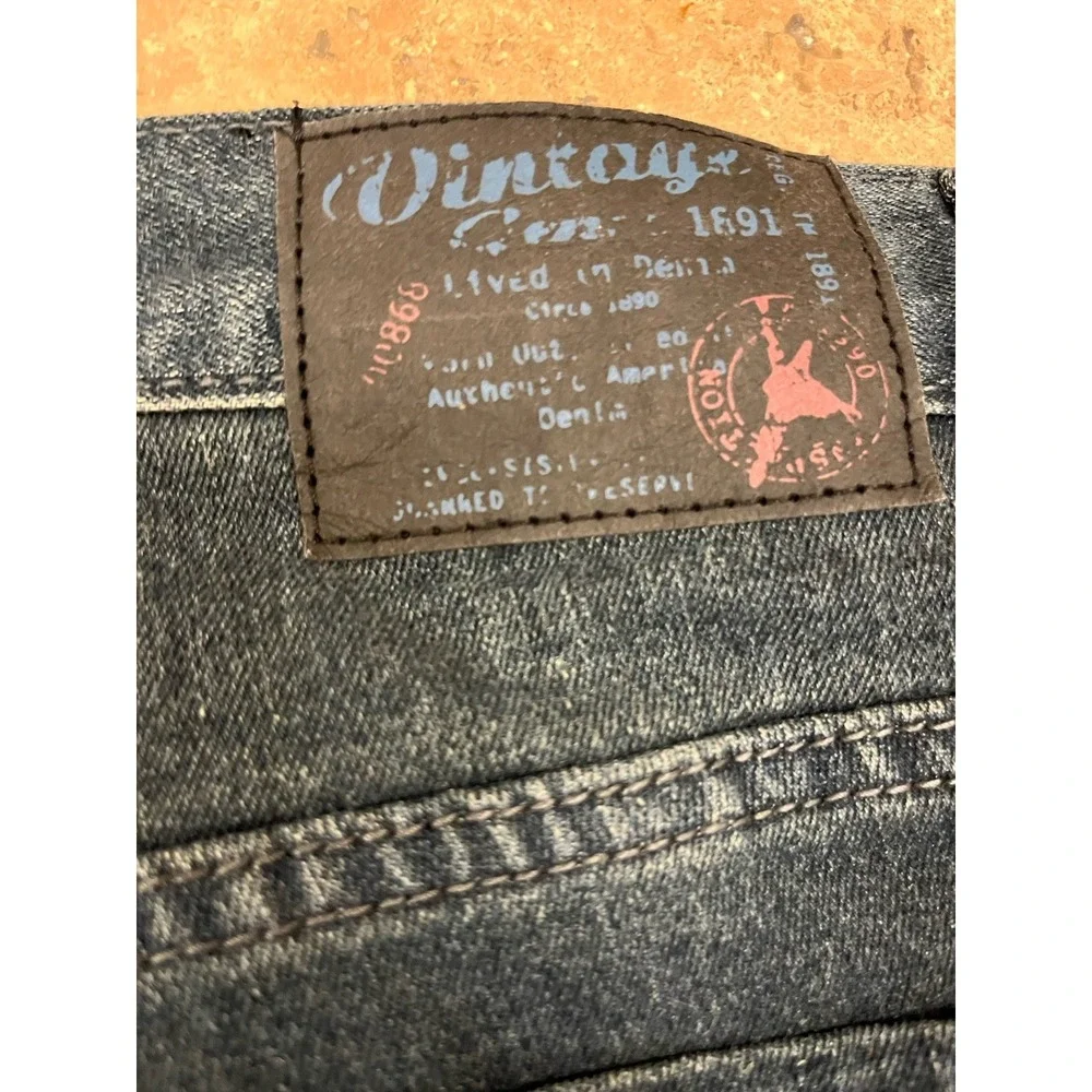 Vintage Genes 1891 Jeans Mens Slim Straight Denim Dark Blue  NWT Sz  36 x 30